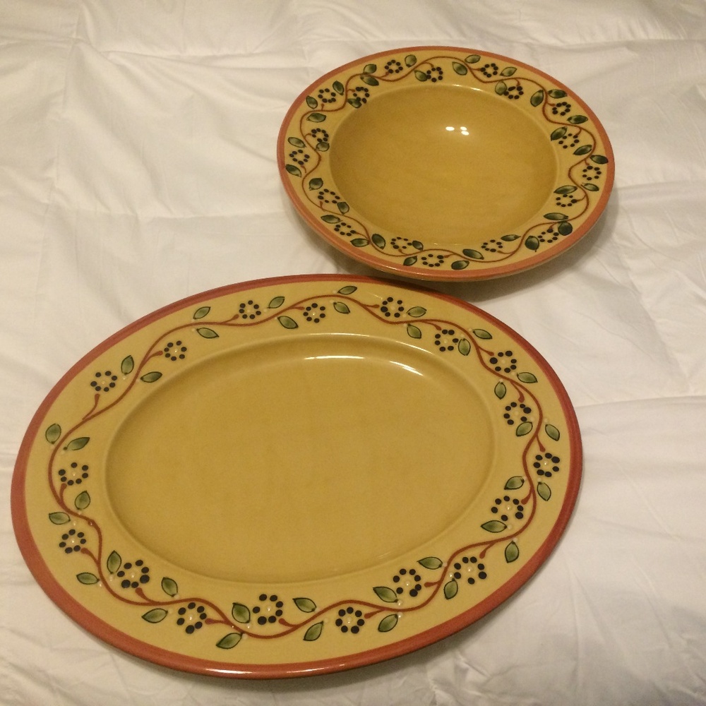 Set of 2 William Sonoma Platter and Bowl